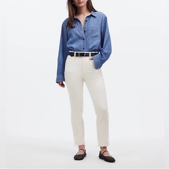 Madewell The Petite Perfect Vintage Jean in Tile White Size: 32P, NWT - Picture 1 of 11